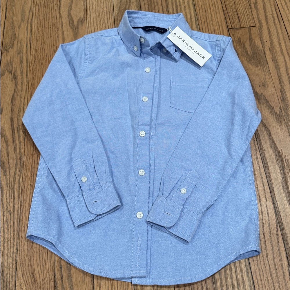 Janie and Jack Light Blue Collared Shirt- NWT- Size 5